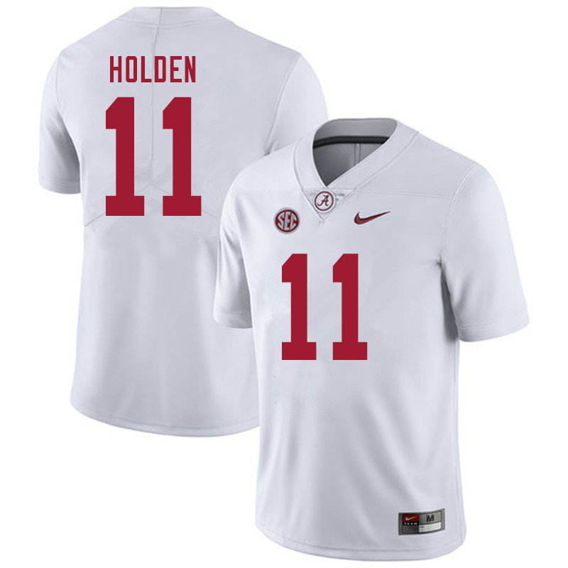 Men #11 Traeshon Holden Alabama White Tide College Football Jerseys Sale-White - Click Image to Close